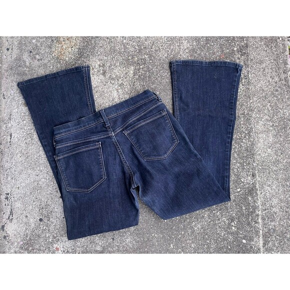Old Navy Women 12 Jean Pant Flare Leg Low Rise Dark Wash Blue Denim Regular - Picture 3 of 6
